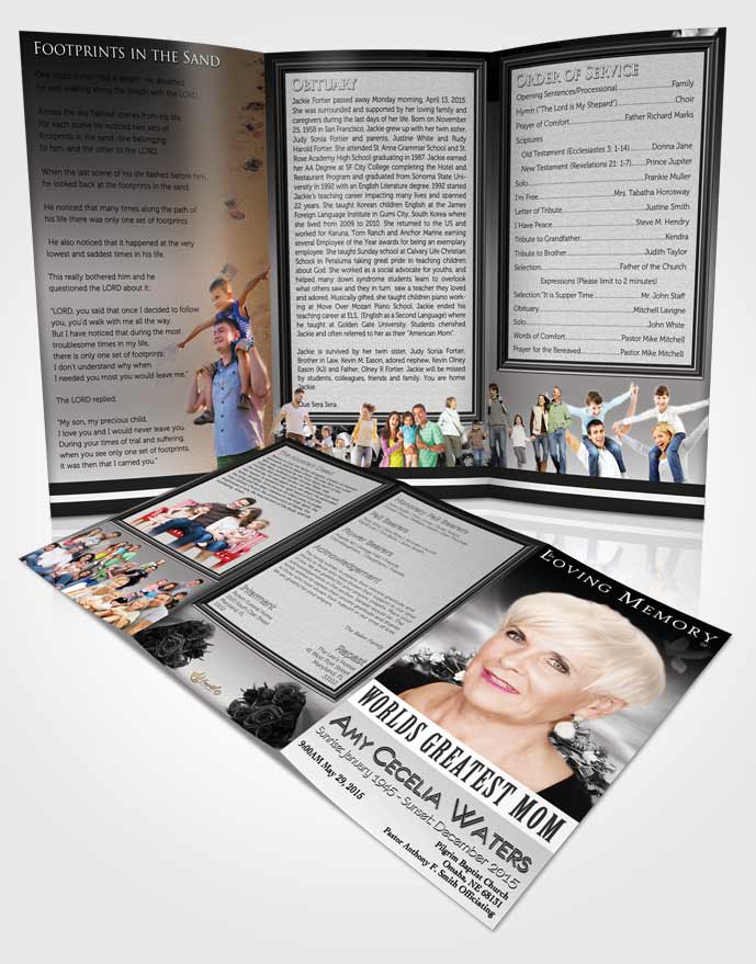 Obituary Template Trifold Brochure Worlds Greatest Free Mom