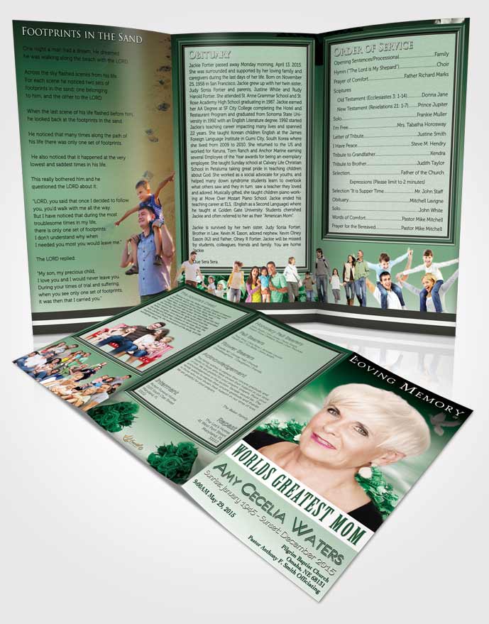Obituary Template Trifold Brochure Worlds Greatest Peaceful Mom