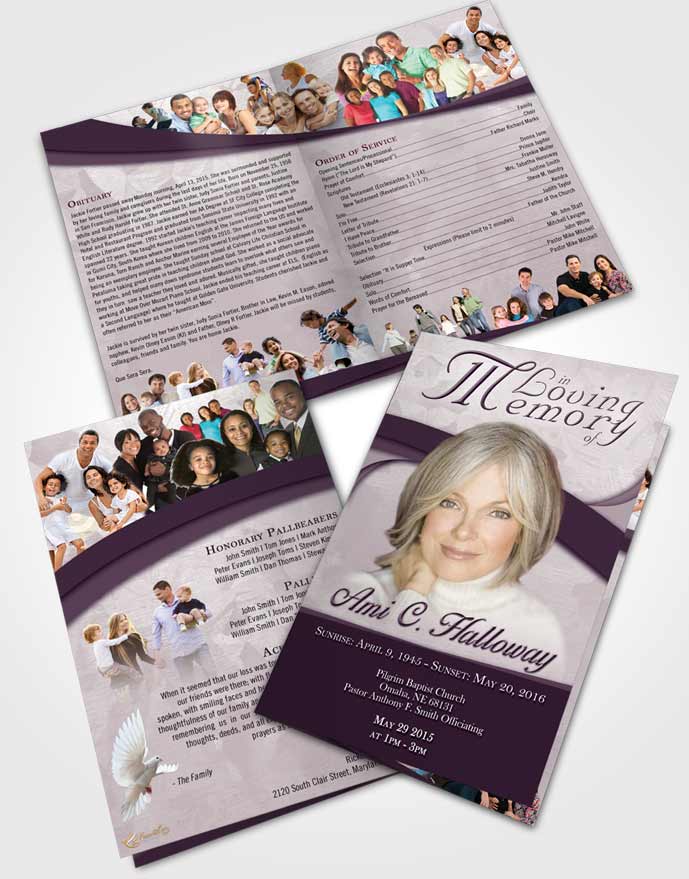 Bifold Order Of Service Obituary Template Brochure Afternoon Wisdom