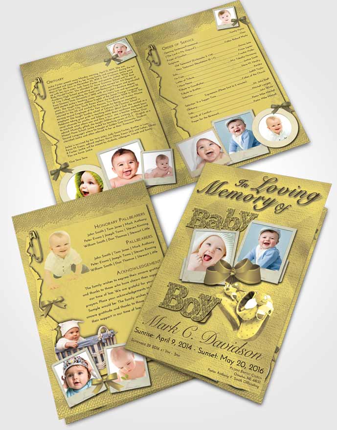 Bifold Order Of Service Obituary Template Brochure At Dusk Baby Boy