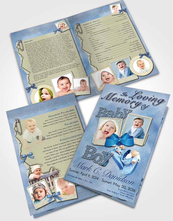 Bifold Order Of Service Obituary Template Brochure Early Morning Baby Boy