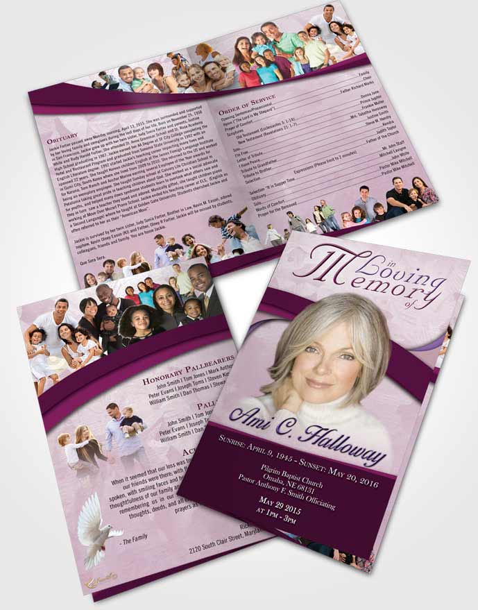 Bifold Order Of Service Obituary Template Brochure Early Morning Wisdom