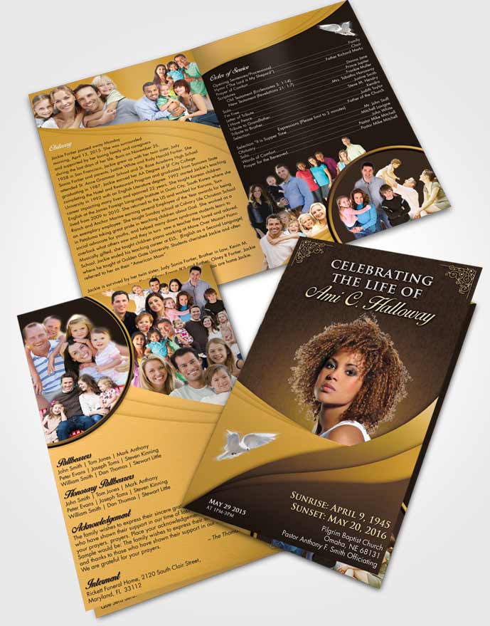 Bifold Order Of Service Obituary Template Brochure Summer Magnificence