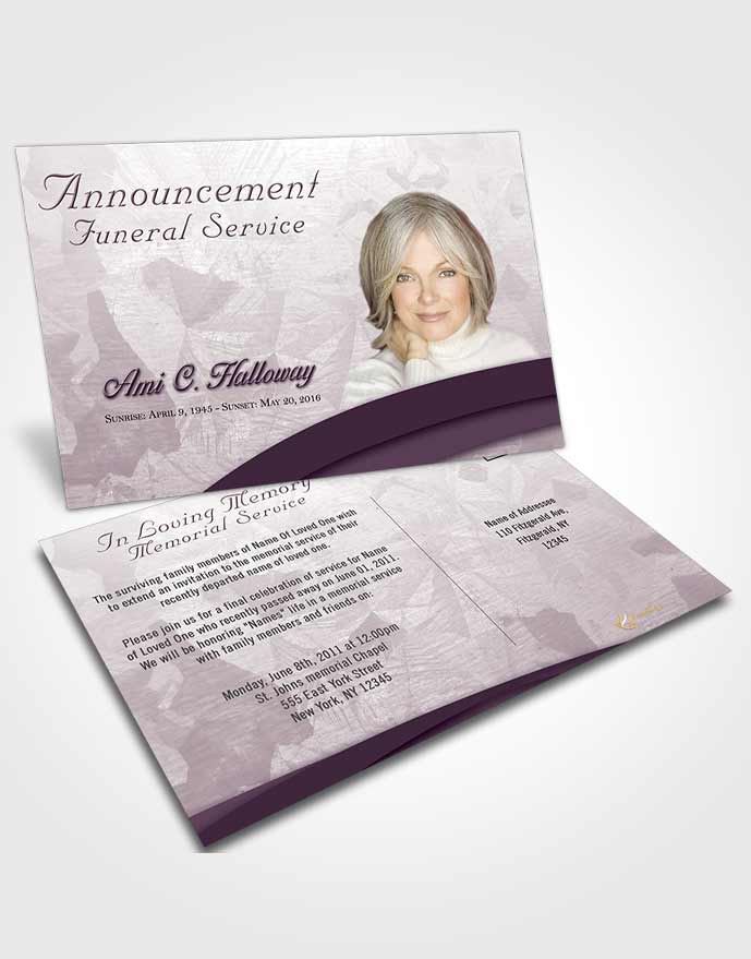Funeral Announcement Card Template Afternoon Wisdom