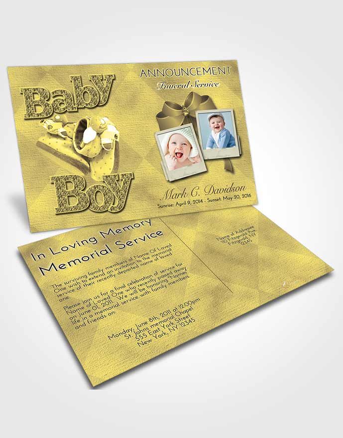 Funeral Announcement Card Template At Dusk Baby Boy