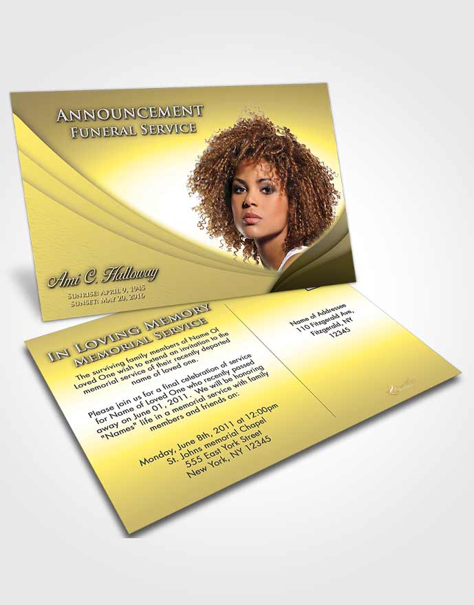 Funeral Announcement Card Template At Dusk Magnificence