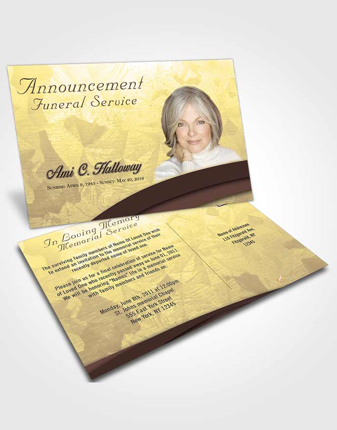 Funeral Announcement Card Template At Dusk Wisdom