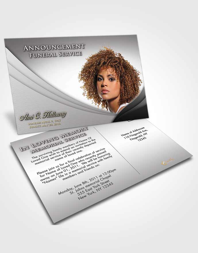 Funeral Announcement Card Template Black and White Magnificence