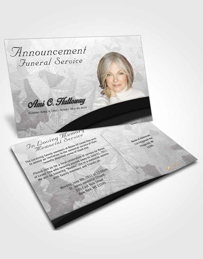 Funeral Announcement Card Template Black and White Wisdom