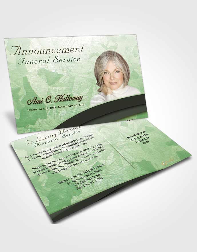 Funeral Announcement Card Template Devoted Wisdom