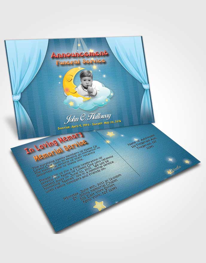 Funeral Announcement Card Template Early Morning Childrens Innocence
