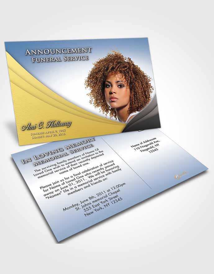 Funeral Announcement Card Template Early Morning Magnificence