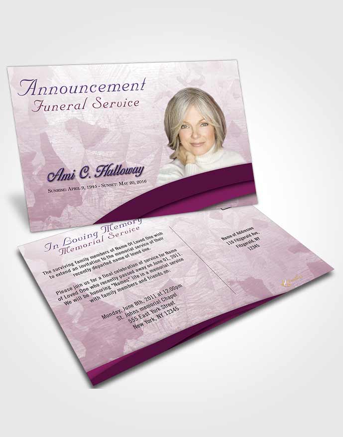 Funeral Announcement Card Template Early Morning Wisdom