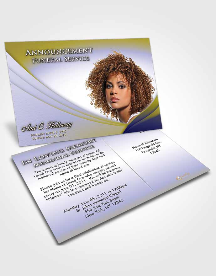 Funeral Announcement Card Template Evening Magnificence
