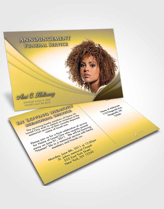 Funeral Announcement Card Template Fall Magnificence