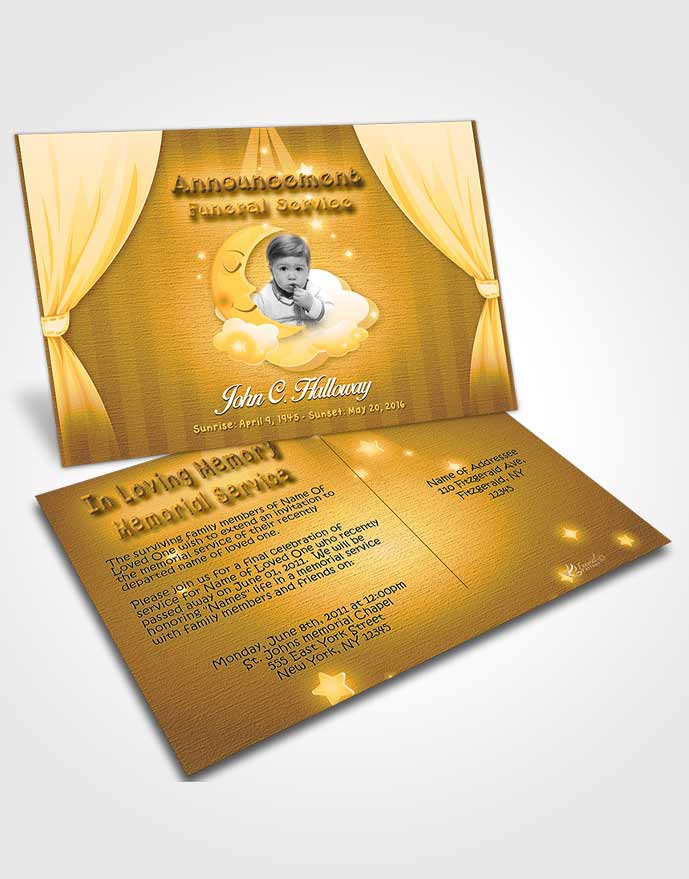 Funeral Announcement Card Template Golden Childrens Innocence