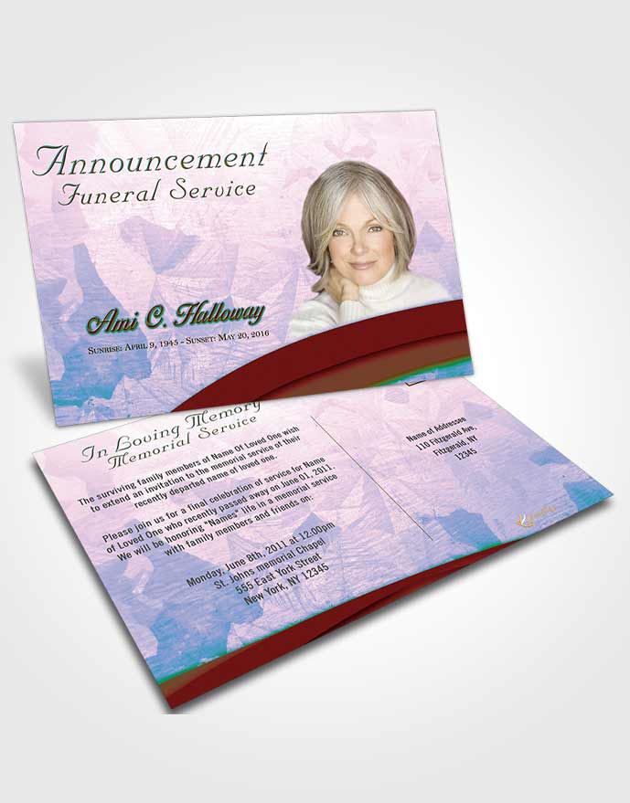 Funeral Announcement Card Template Honest Wisdom