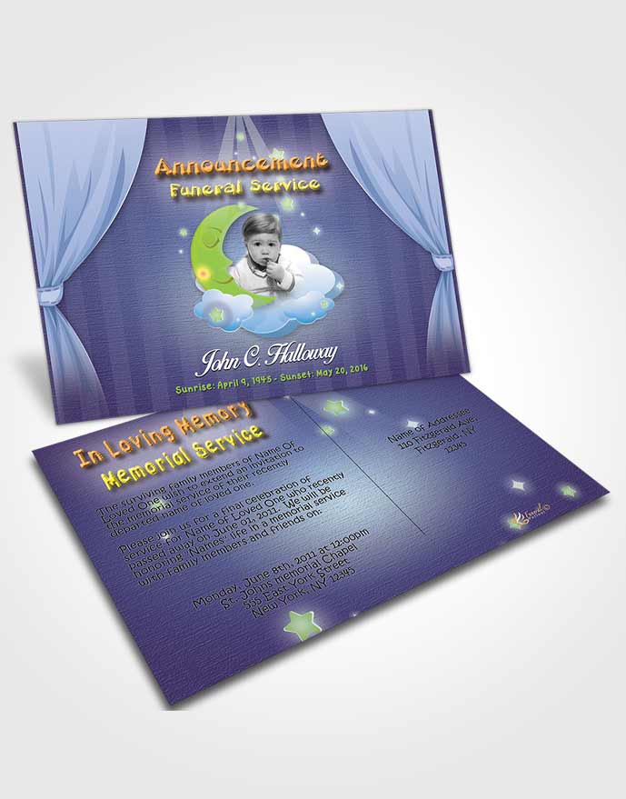 Funeral Announcement Card Template Lavender Beauty Childrens Innocence
