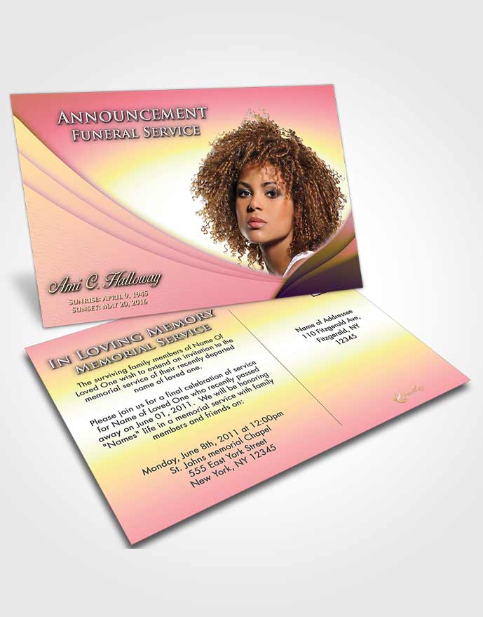 Funeral Announcement Card Template Loving Mix Magnificence