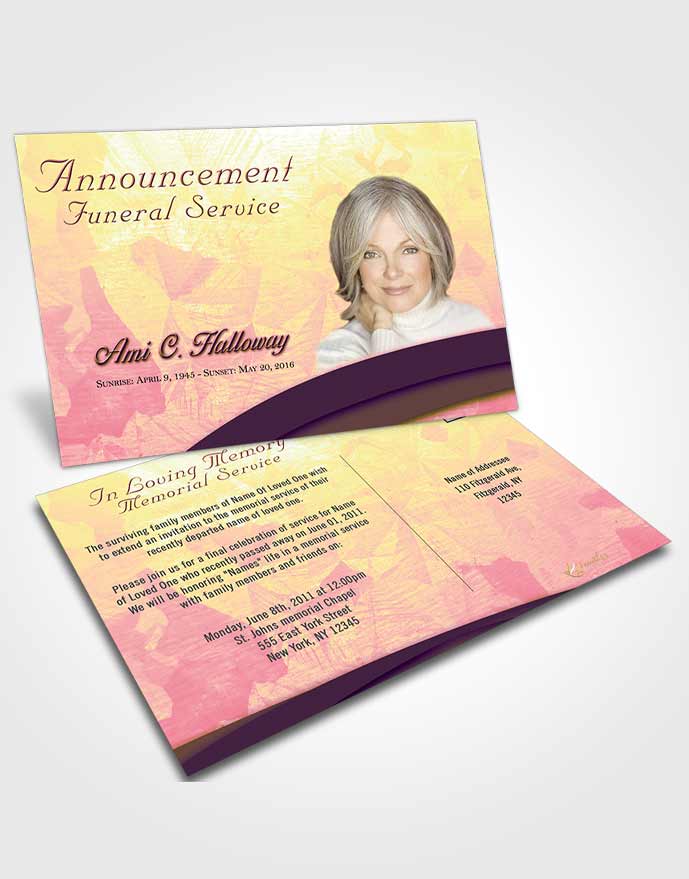 Funeral Announcement Card Template Loving Mix Wisdom