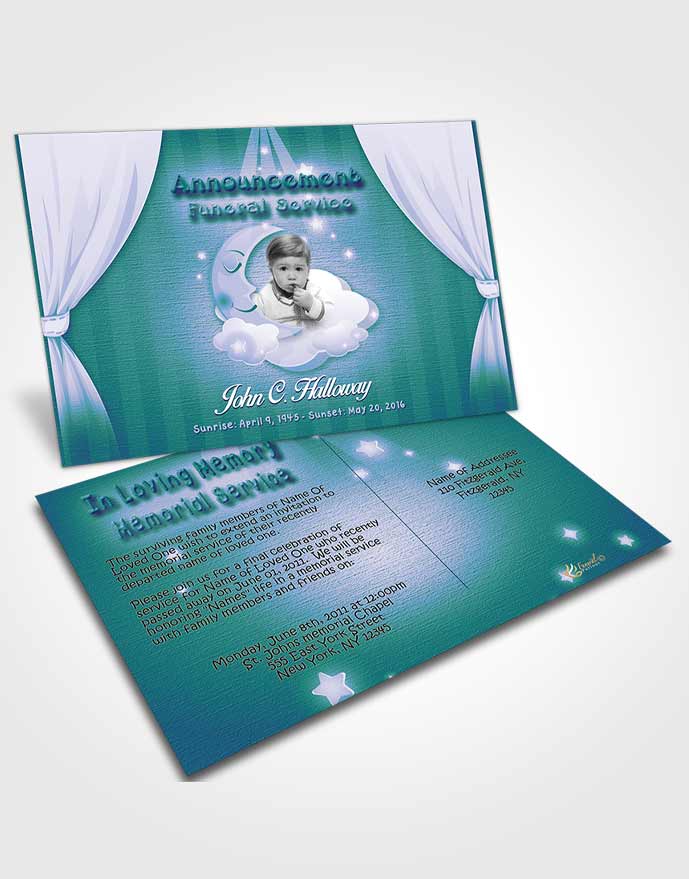 Funeral Announcement Card Template Majestic Childrens Innocence