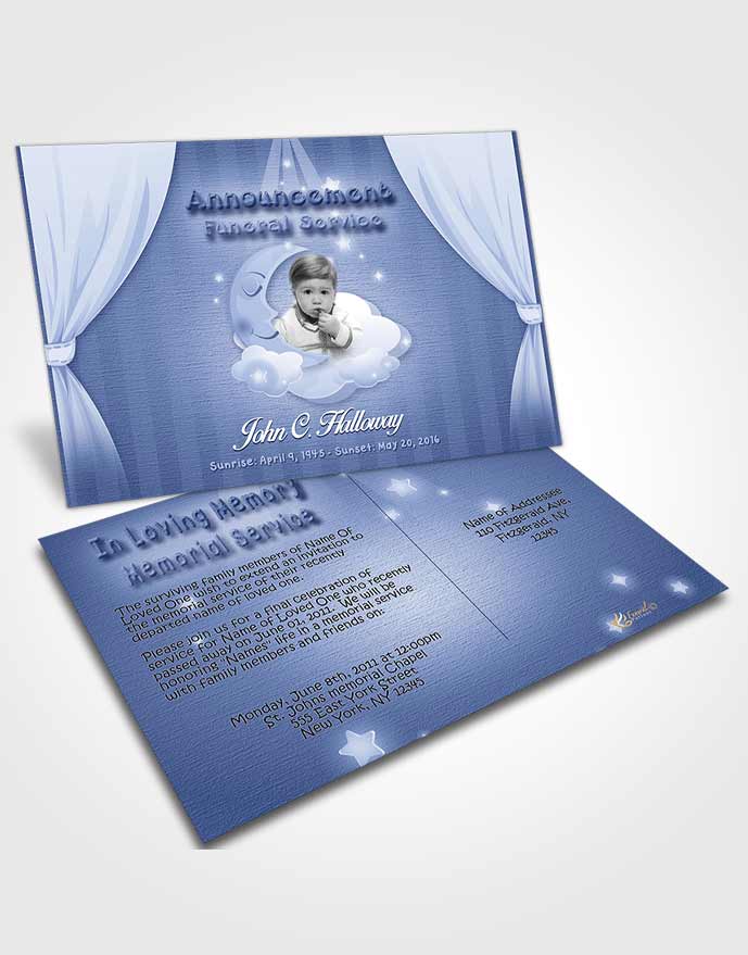 Funeral Announcement Card Template Misty Childrens Innocence