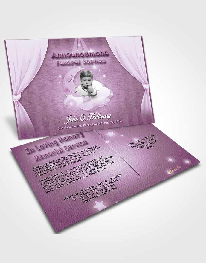 Funeral Announcement Card Template Morning Childrens Innocence
