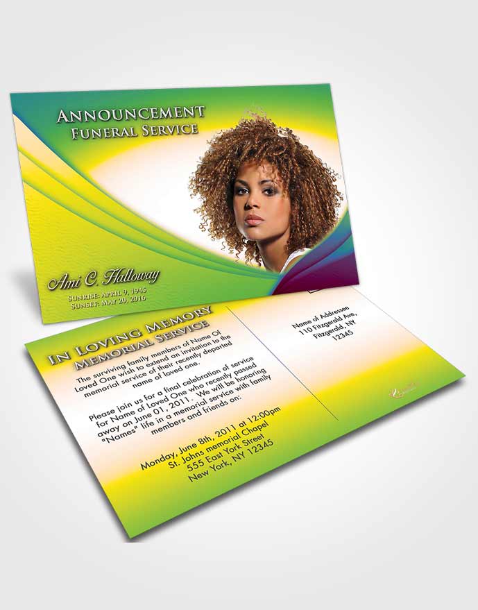 Funeral Announcement Card Template Mystical Magnificence