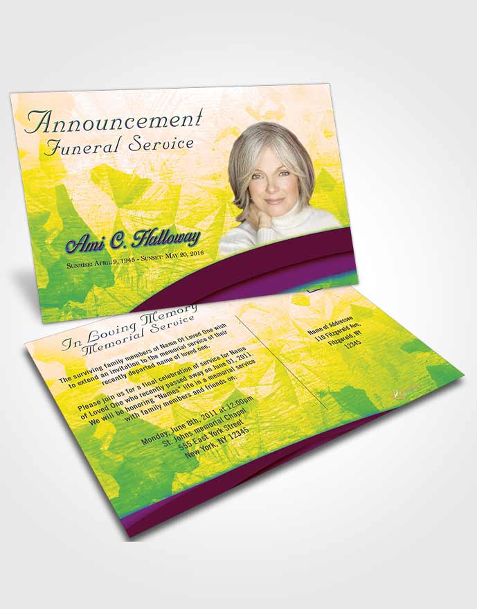 Funeral Announcement Card Template Mystical Wisdom