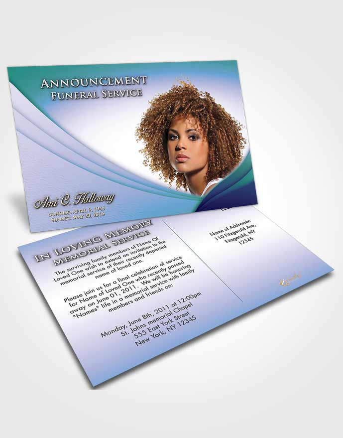 Funeral Announcement Card Template Oceans Magnificence