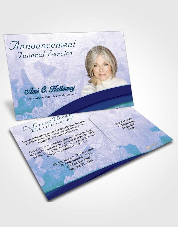 Funeral Announcement Card Template Oceans Wisdom