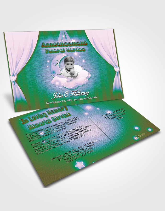 Funeral Announcement Card Template Peaceful Childrens Innocence