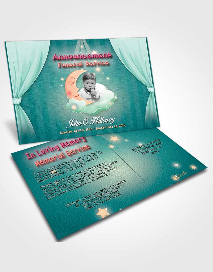 Funeral Announcement Card Template Playful Childrens Innocence