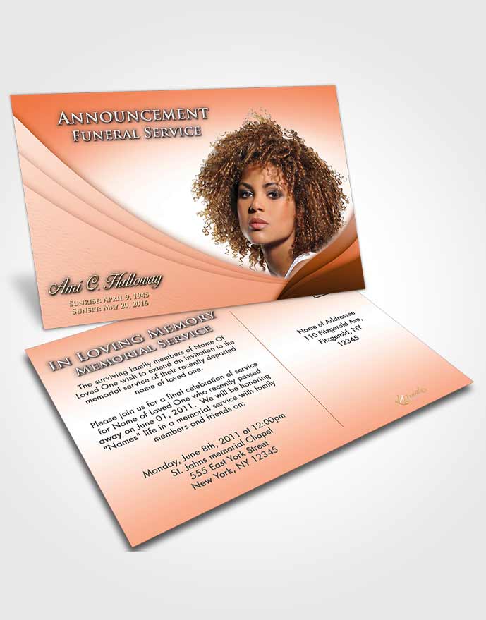 Funeral Announcement Card Template Prime Magnificence