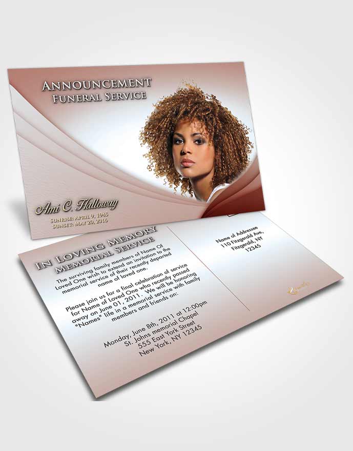 Funeral Announcement Card Template Ruby Love Magnificence