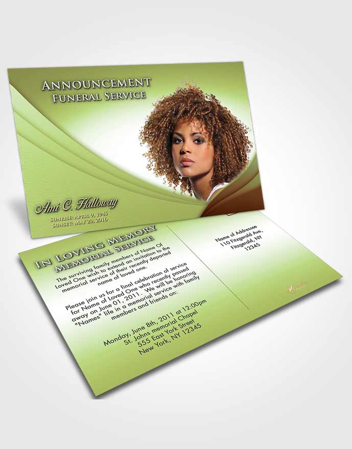 Funeral Announcement Card Template Serene Magnificence