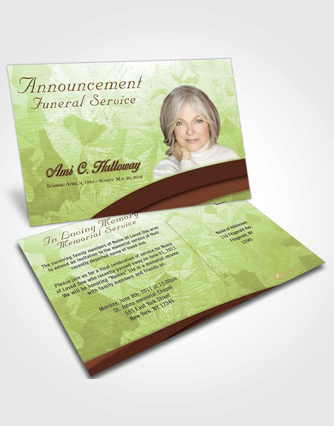 Funeral Announcement Card Template Serene Wisdom