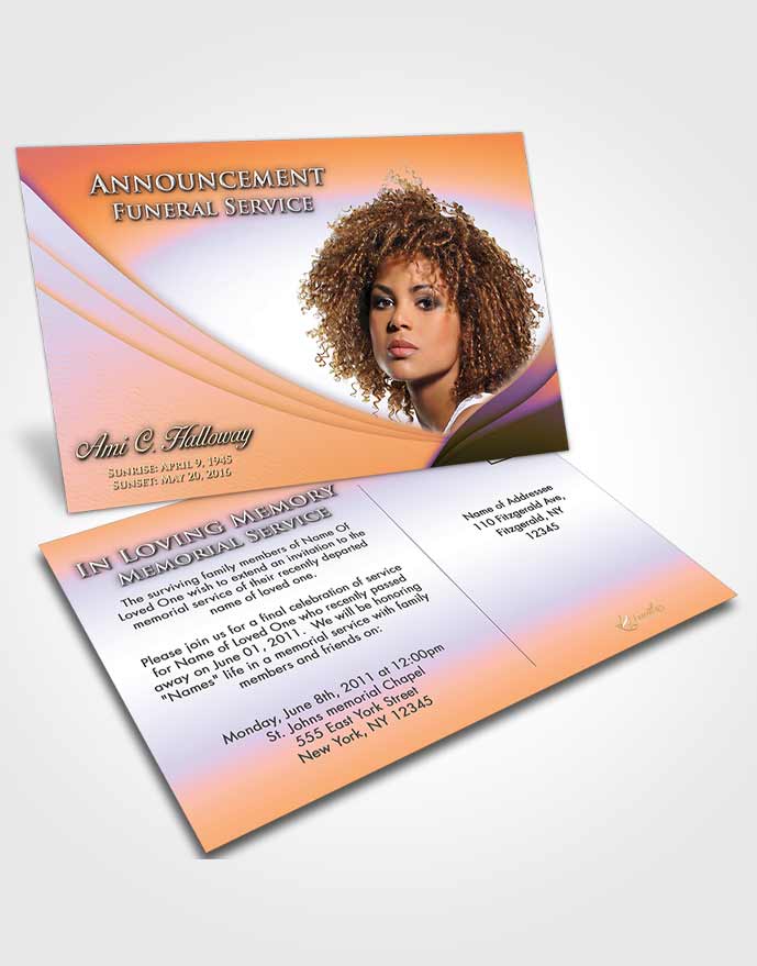 Funeral Announcement Card Template Smiling Magnificence