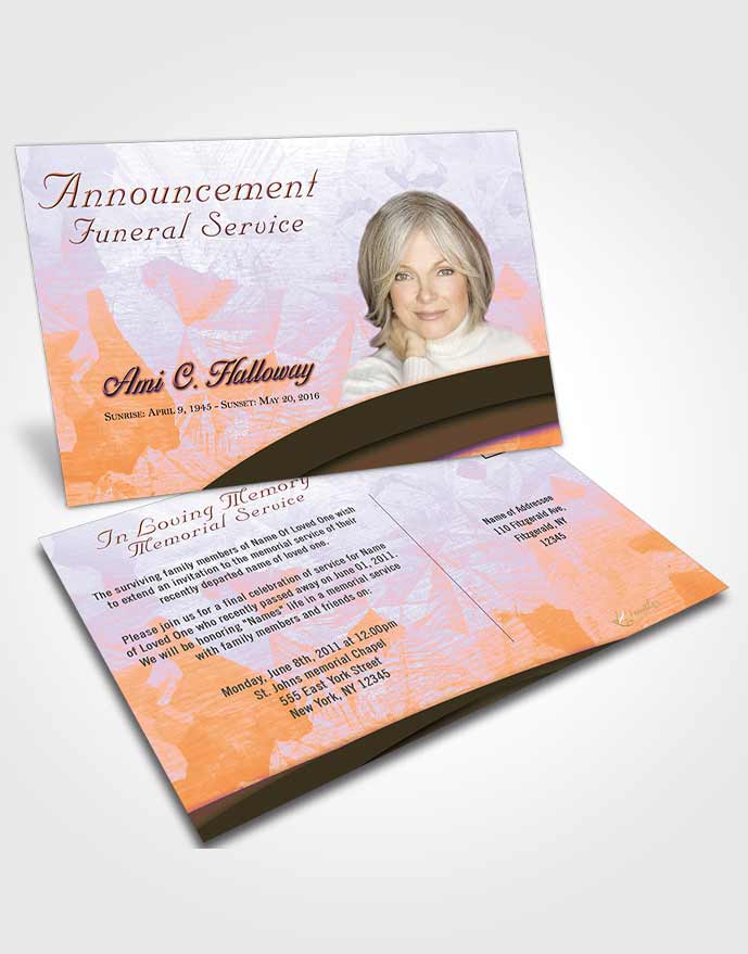 Funeral Announcement Card Template Smiling Wisdom
