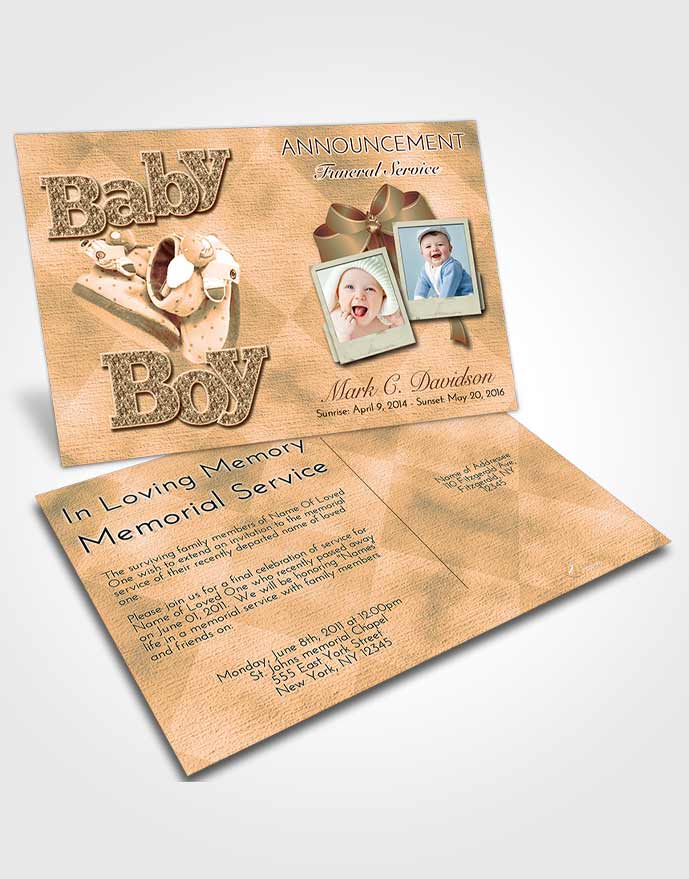 Funeral Announcement Card Template Soft Dusk Majesty Baby Boy
