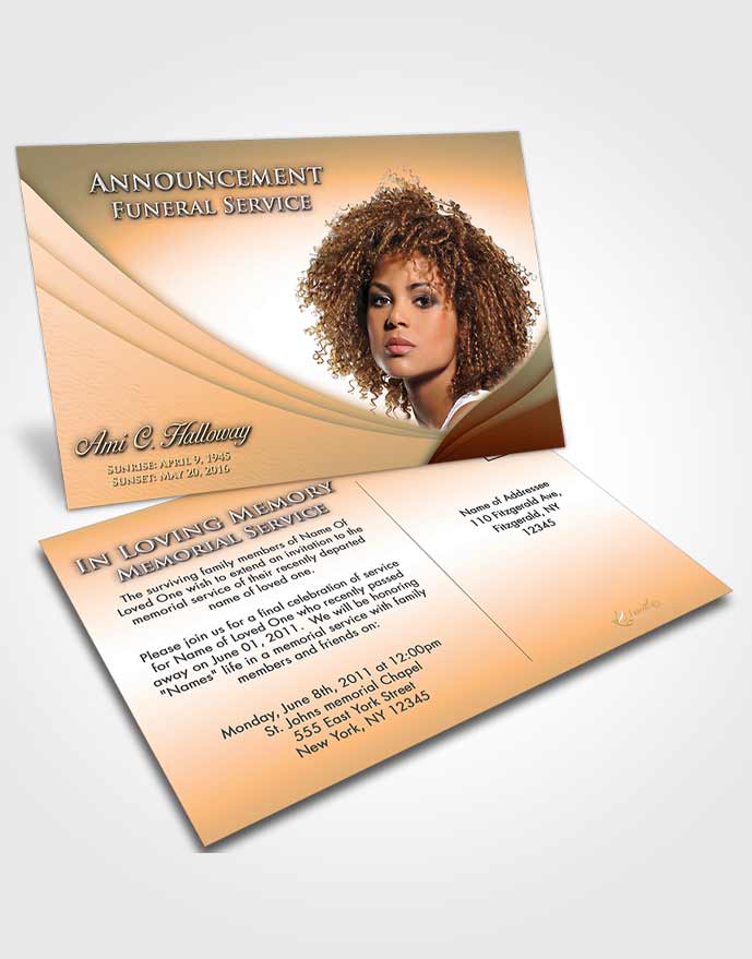Funeral Announcement Card Template Soft Dusk Majesty Magnificence