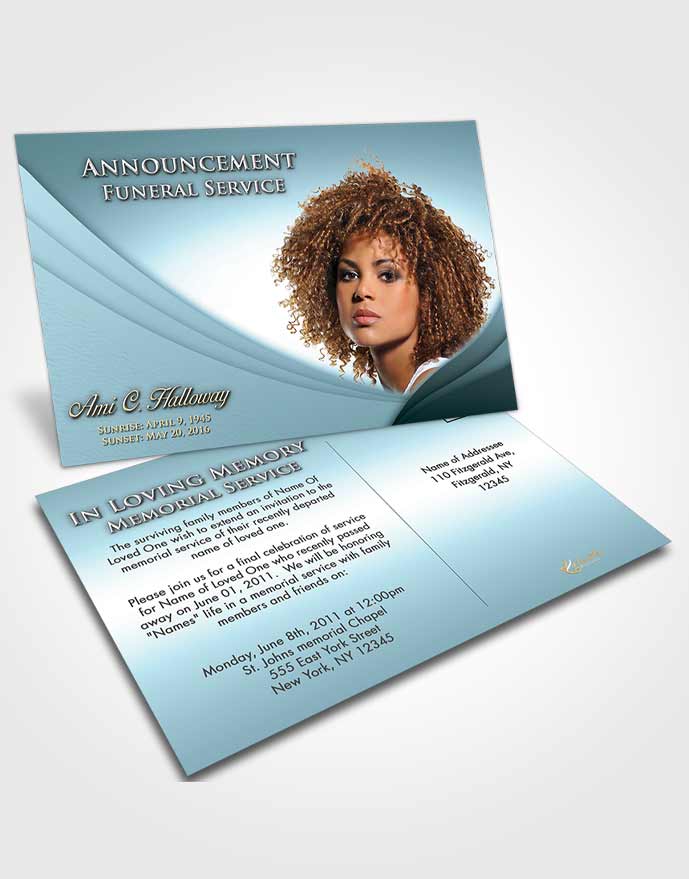 Funeral Announcement Card Template Soft Emerald Love Magnificence