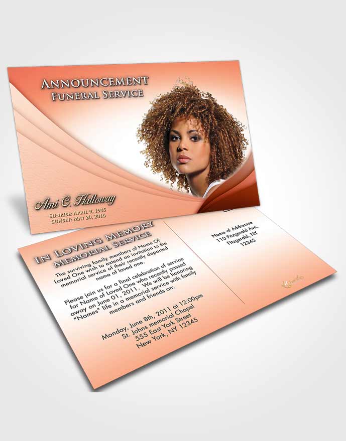Funeral Announcement Card Template Strawberry Love Magnificence