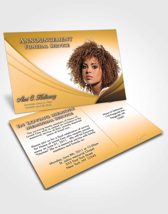 Funeral Announcement Card Template Summer Magnificence