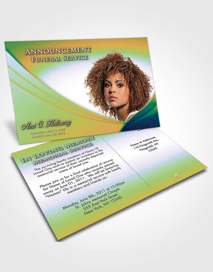 Funeral Announcement Card Template Sunset Magnificence