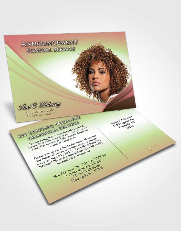 Funeral Announcement Card Template Sweet Magnificence