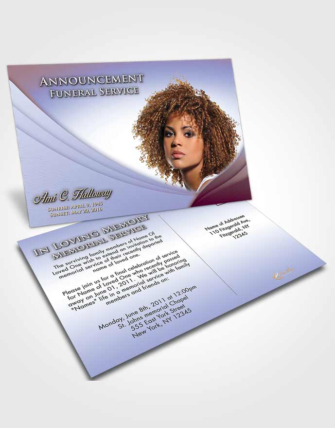 Funeral Announcement Card Template Timeless Magnificence
