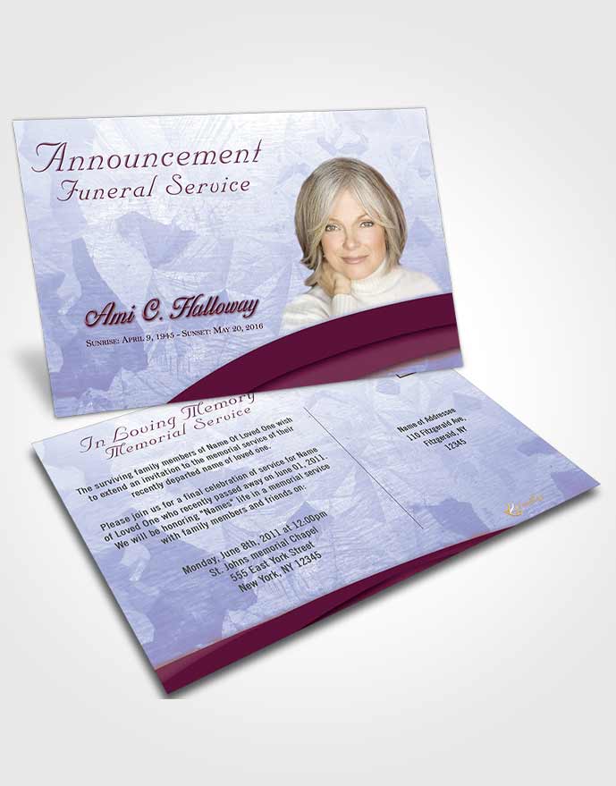 Funeral Announcement Card Template Timeless Wisdom