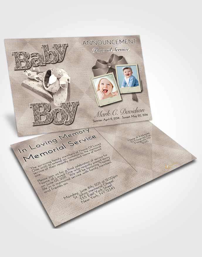 Funeral Announcement Card Template Tranquil Fall Baby Boy