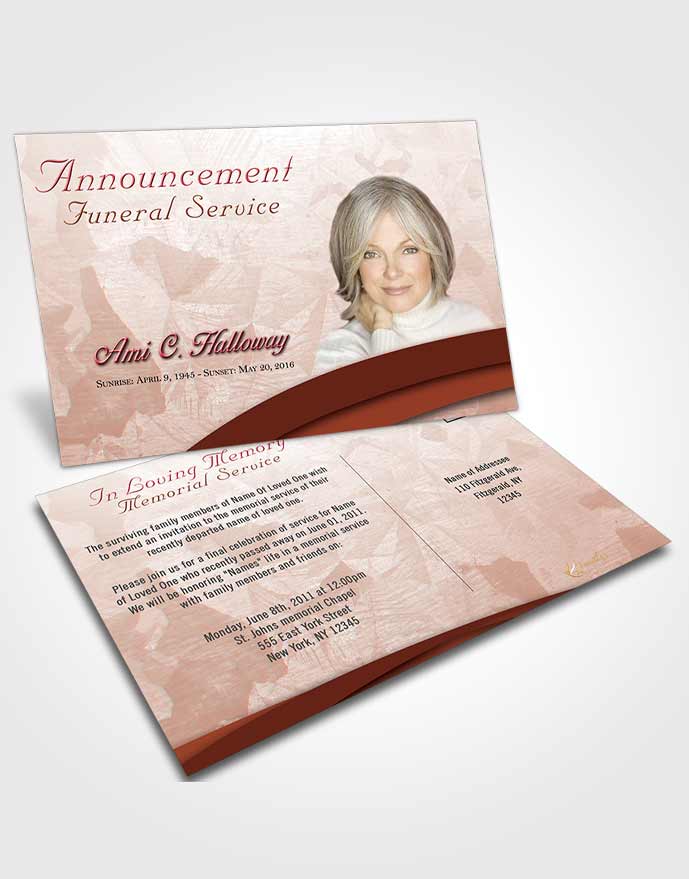 Funeral Announcement Card Template Wholesome Wisdom